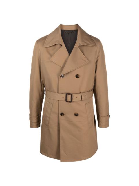 notched-lapels double-breasted trench coat