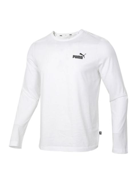 PUMA Logo Printing Colorblock Round Neck Long Sleeve 'White' 845924-02