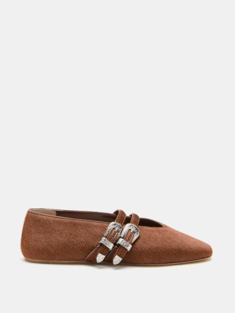 LE MONDE BÉRYL Claudia Slipper / Chestnut Calf Hair