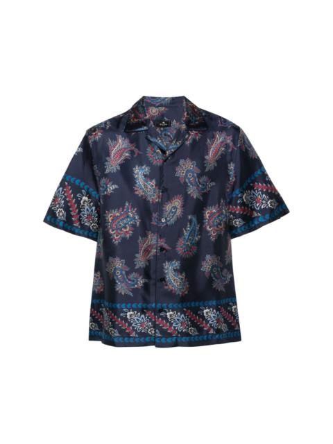paisley-print silk shirt