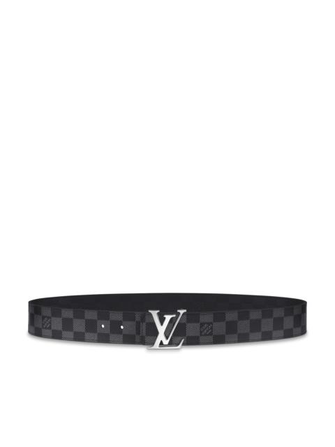 Louis Vuitton LV Initiales 40mm Matte Black Belt Grey Monogram Eclipse. Size 100 cm