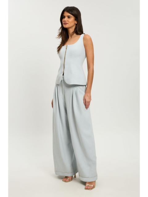 KAREN MILLEN Petite Compact Stretch Peplum Wide Leg Jumpsuit