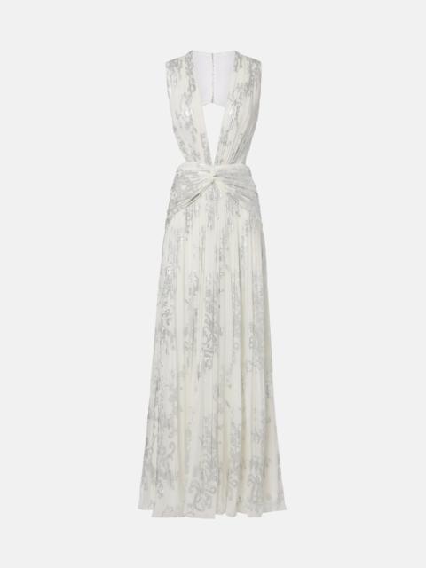 COSTARELLOS Amalia floral silk georgette gown