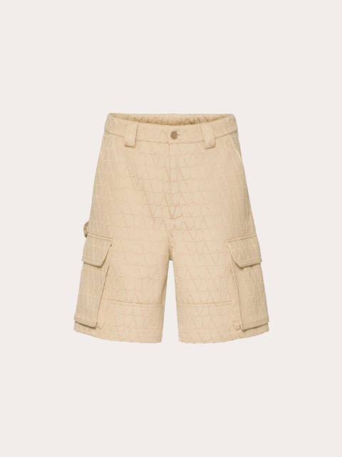 HEAVY COTTON CARGO BERMUDA SHORTS WITH TOILE ICONOGRAPHE PATTERN