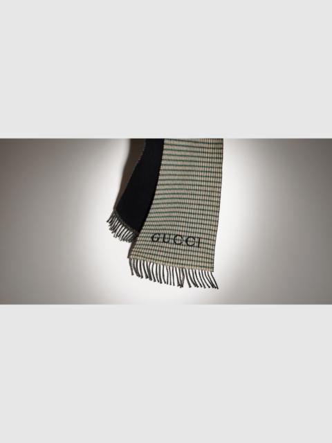 GUCCI Tartan cashmere wool scarf