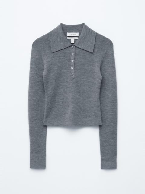 & Other Stories Rib-Knit Merino Polo Top