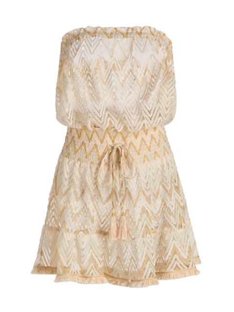 RAMY BROOK Women's Lauryn Chevron-Knit Cover-Up Minidress - Sandstone Chevron