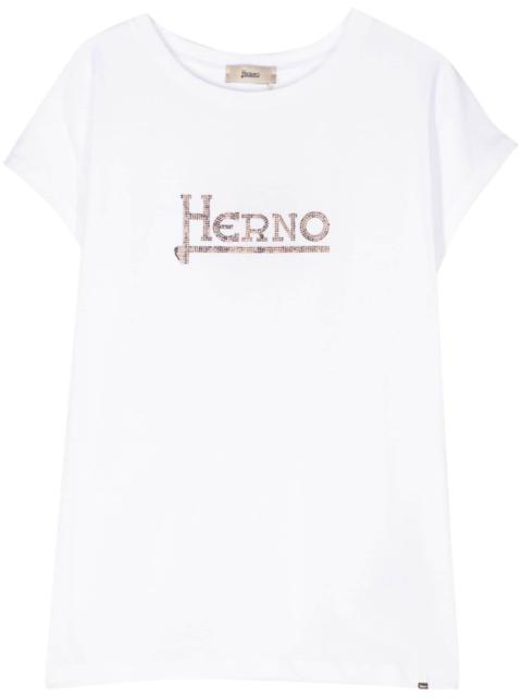 Herno 크리스탈 로고 엠벨리먼트 T 셔츠