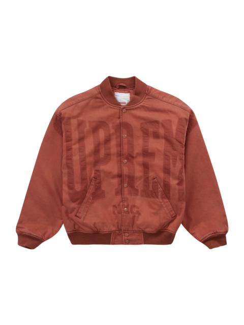 Supreme Washed Knockout Denim Varsity Jacket Rust