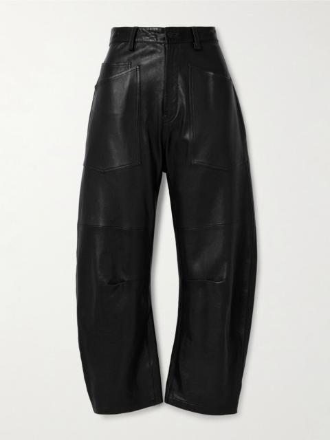 NILI LOTAN Shon leather tapered pants Black
