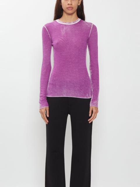 6397 Printed Rib Crewneck Top