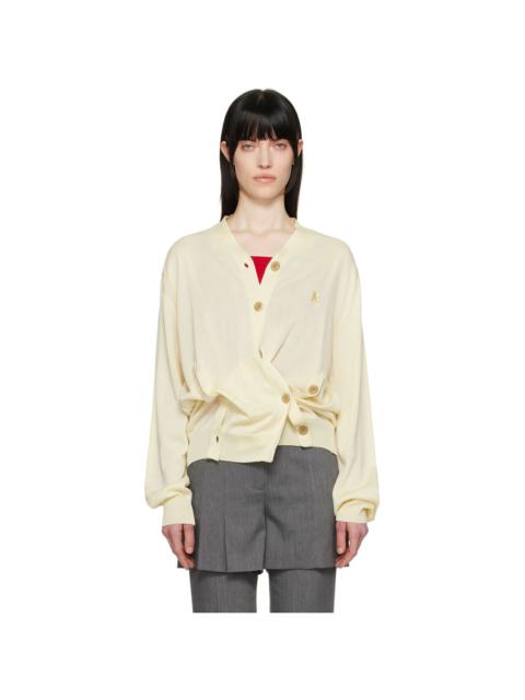 OPEN YY Yellow Twisted Placket Cardigan