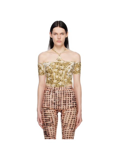 KNWLS Yellow & Black CHK Leotard Bodysuit