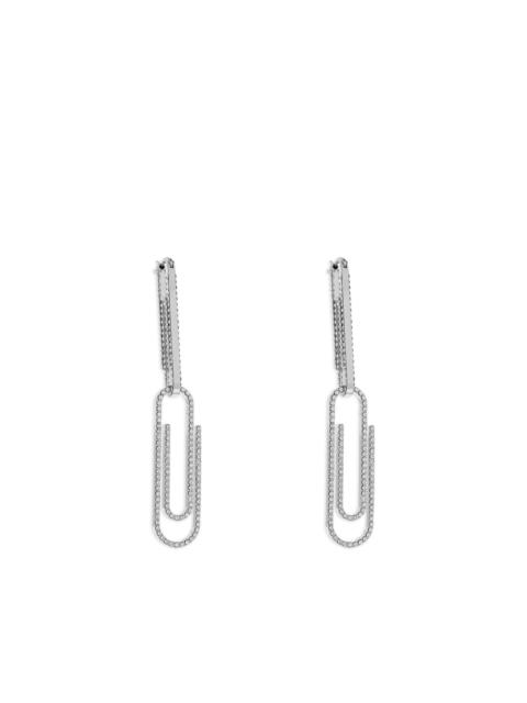 Off-White crystal-embellished paperclip earrings