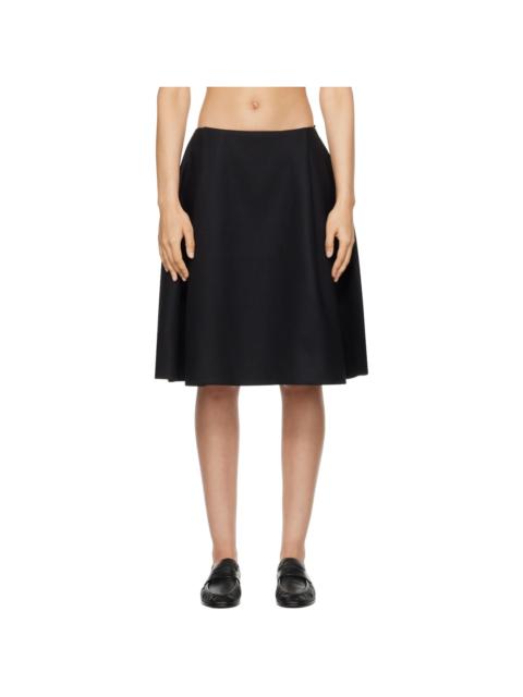 KHAITE Black 'The Farla' Midi Skirt