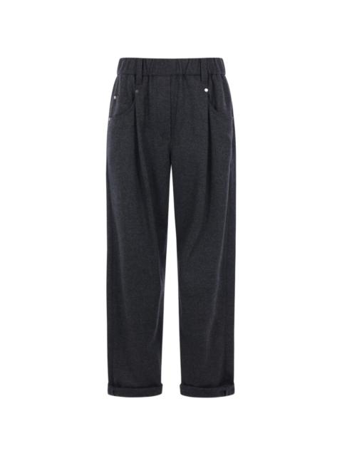 Brunello Cucinelli Monili-detail pleated-front trousers