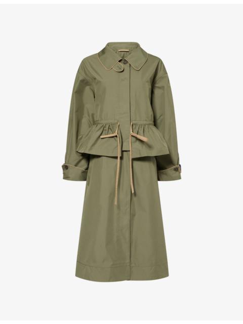 DAMSON MADDER. Myrtle Frilled Cotton-Blend Trench Coat