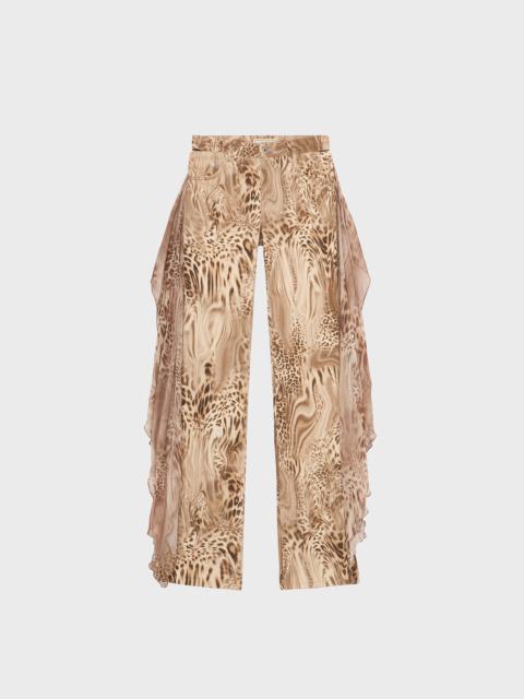 Blumarine PRINTED JEANS IN GEORGETTE WITH FLOUNCE
