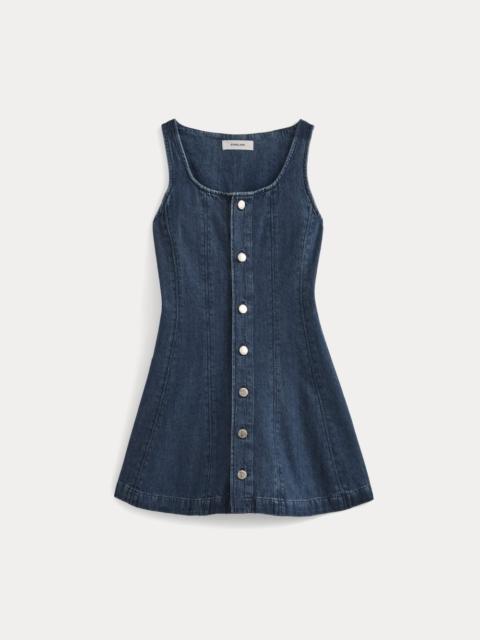 EVERLANE DENIM BUTTON-FRONT MINI DRESS