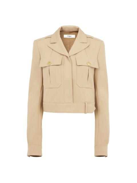 CROPPED SAHARIENNE JACKET IN COTTON DRILL