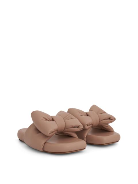 Off-White Nappa Bow Padded Slipper in Beige