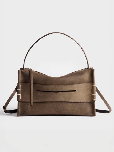 JW Anderson MEDIUM LOAFER BAG IN DARK TAUPE LEATHER