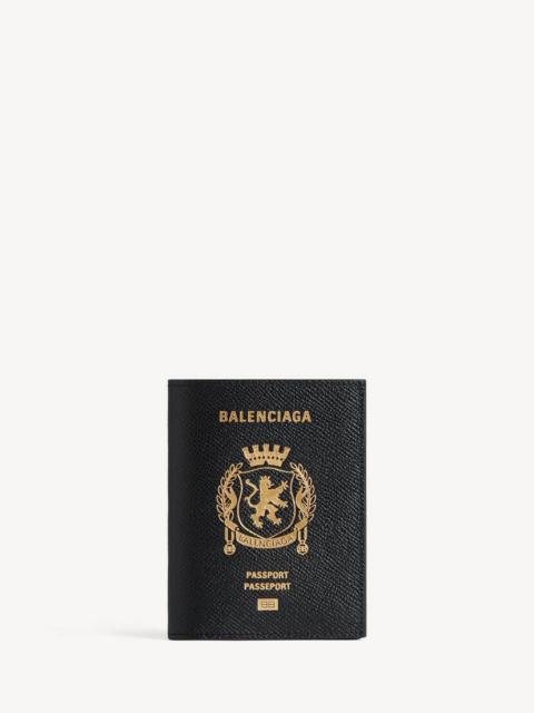 BALENCIAGA Men's Passport Vertical Bifold Wallet in Black