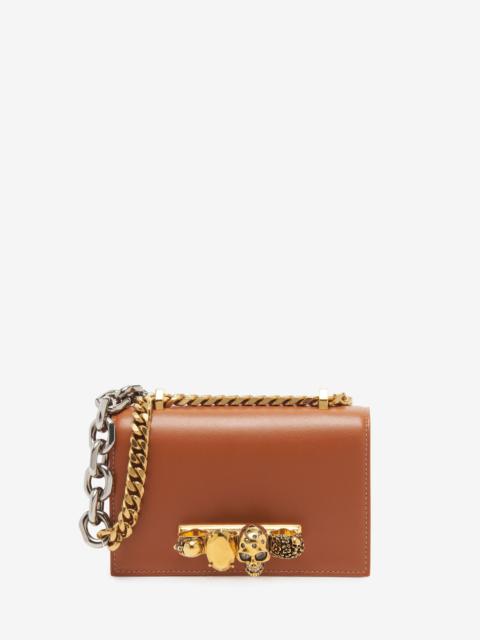 Women's Mini Jewelled Satchel in Caramel Tan