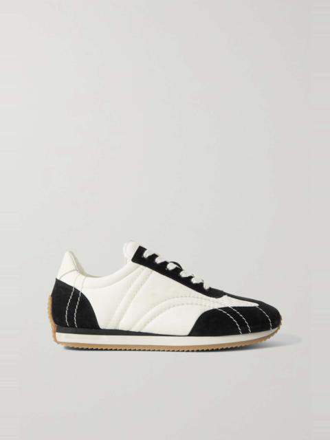 Totême The Sport leather-trimmed suede and shell sneakers