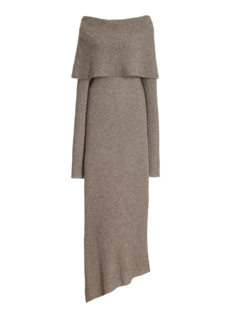 Junea Wool-Blend Midi Dress brown