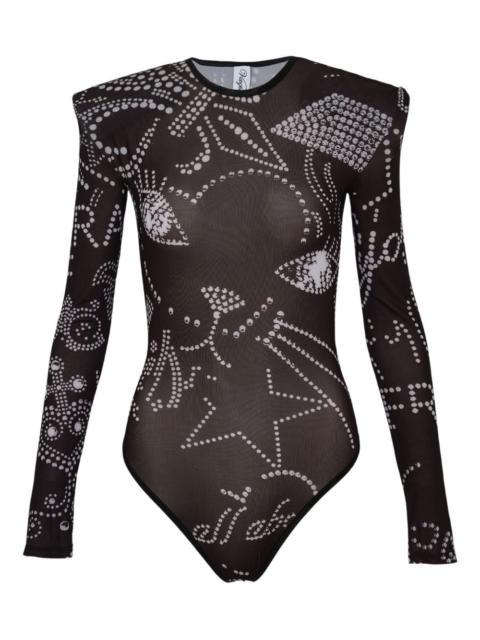 VAQUERA printed shoulder-pad top