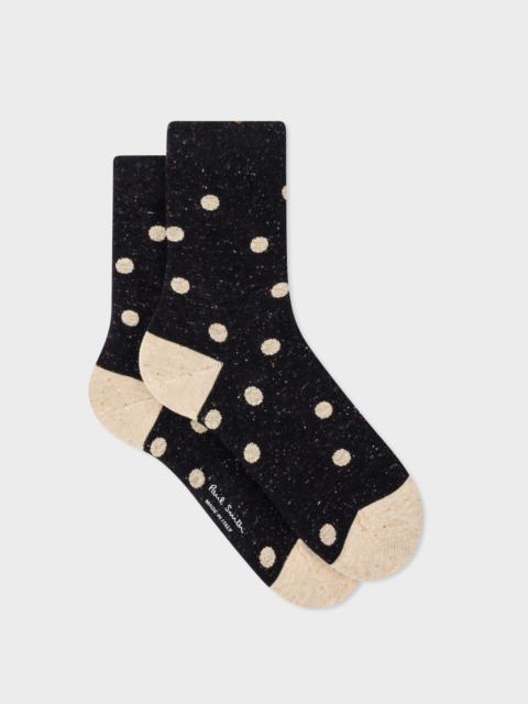 Paul Smith Black Cotton-Blend Polka Dot Socks