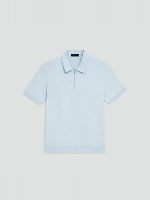 Theory Quarter-Zip Polo Shirt in Light Bilen