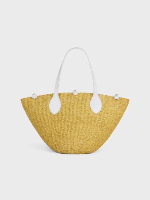 CELINE SMALL TRIOMPHE BEADS BASKET IN SISAL RAFFIA AND CALFSKIN