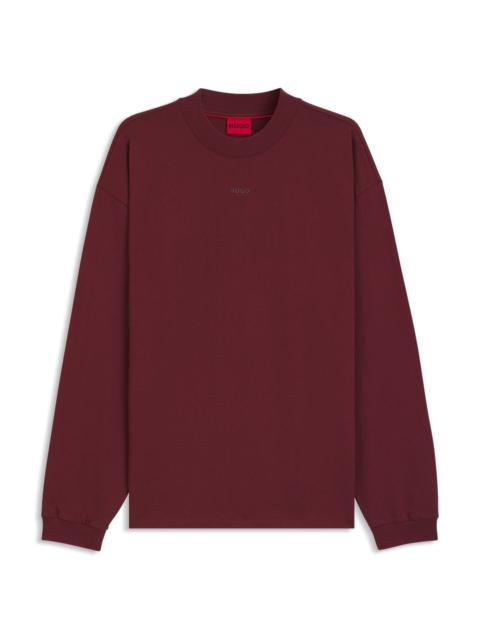 HUGO COTTON-JERSEY RELAXED-FIT T-SHIRT WITH LOGO PRINT