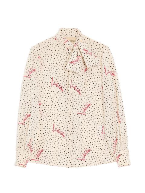 Valentino Plus De Pois crepe de chine bubble shirt