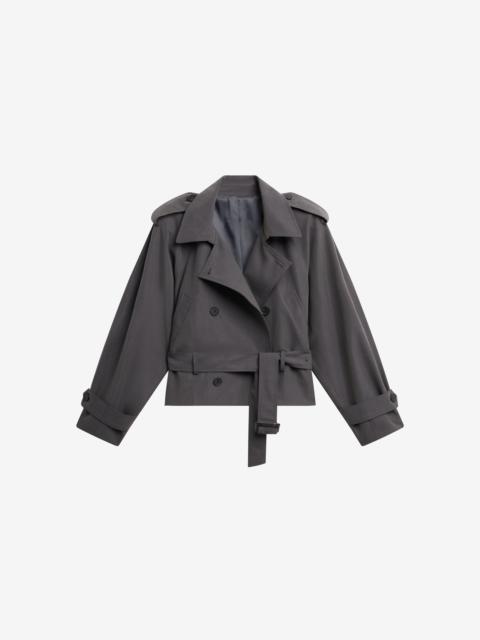 The Frankie Shop Kinsley Cropped Trench Jacket - Grey