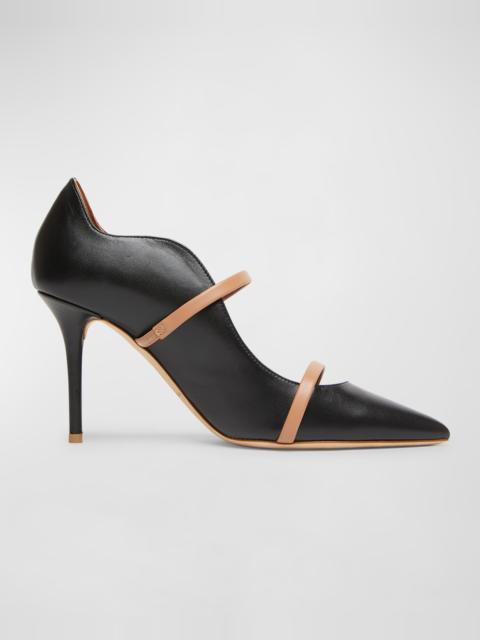MALONE SOULIERS Maureen Bicolor Leather Dual-Band Pumps