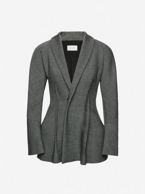 MAGDA BUTRYM Draped wool blazer in grey