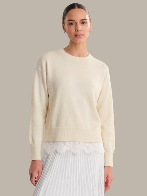 525 america Neve: Lace Detail Cashmere Blend Open Back Pullover
