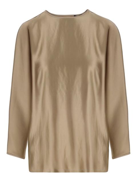 GIORGIO ARMANI satin-finish long-sleeve top
