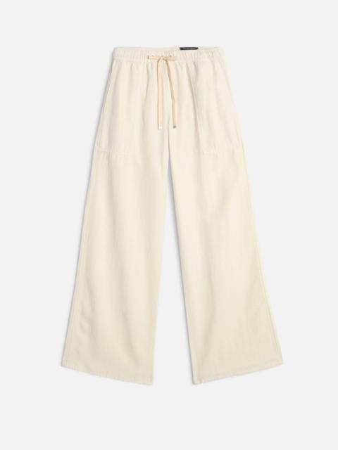 7 For All Mankind UTILITY PULL ON WIDE LEG in Lyocell Linen Ecru
