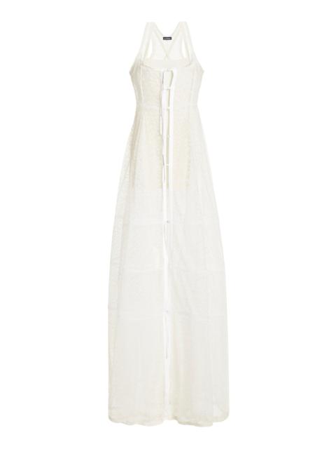 JACQUEMUS Dentelle Lace Maxi Dress white