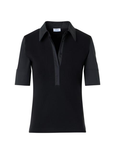 AKRIS Women's Ribbed Stretch-Jersey Polo Shirt - Black