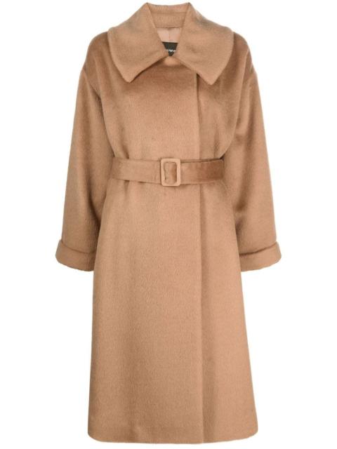 EMPORIO ARMANI belted long-sleeve coat