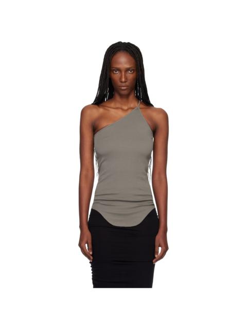 Rick Owens Khaki Temple One Shoulder Top