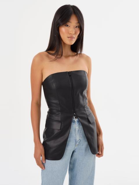 LAMARQUE AVANI | Faux Leather Bustier Top