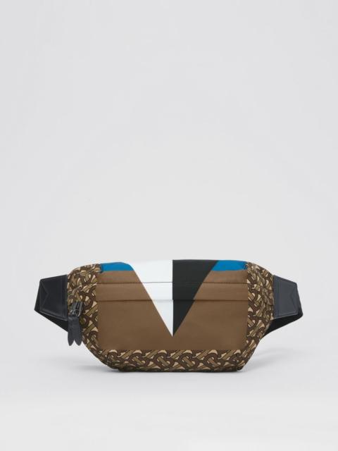 Burberry Monogram and Geometric Print Nylon Sonny Bum Bag
