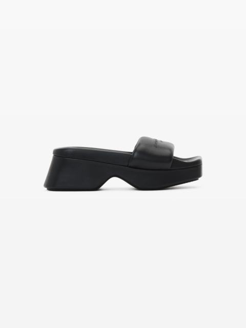 platform  sheep leather float slide