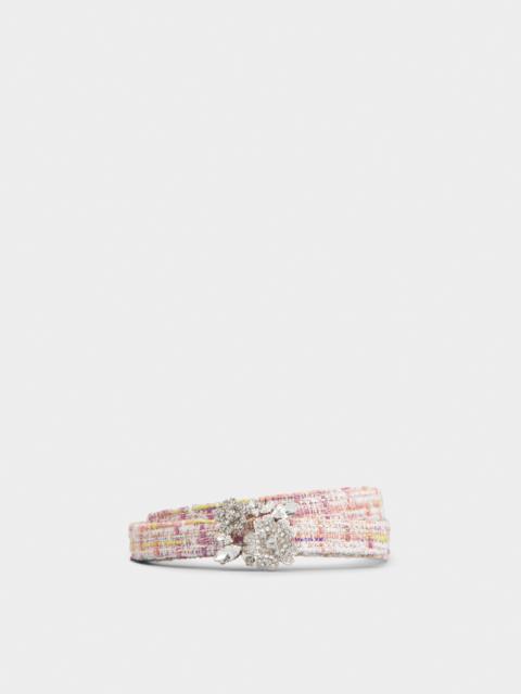 Roger Vivier Bouquet Strass Buckle Belt in Fabric